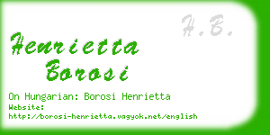 henrietta borosi business card